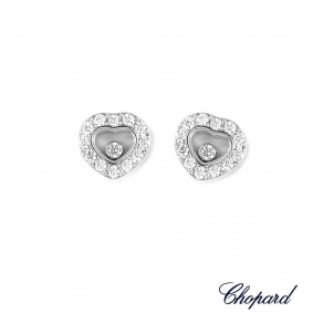 Chopard 18k White Gold Happy Diamonds Earrings 83/2936-20